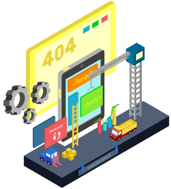 Good website maintenance illustration with a 404 error page